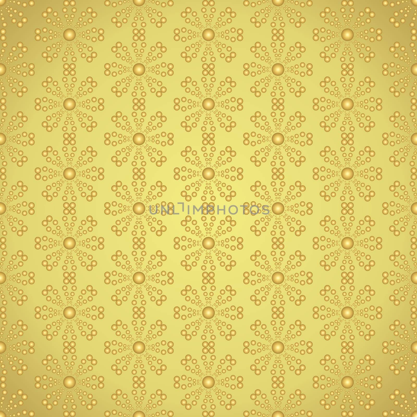 Gold abstract circle flower pattern on sweet background. Modern flower style for graphic or vintage design
