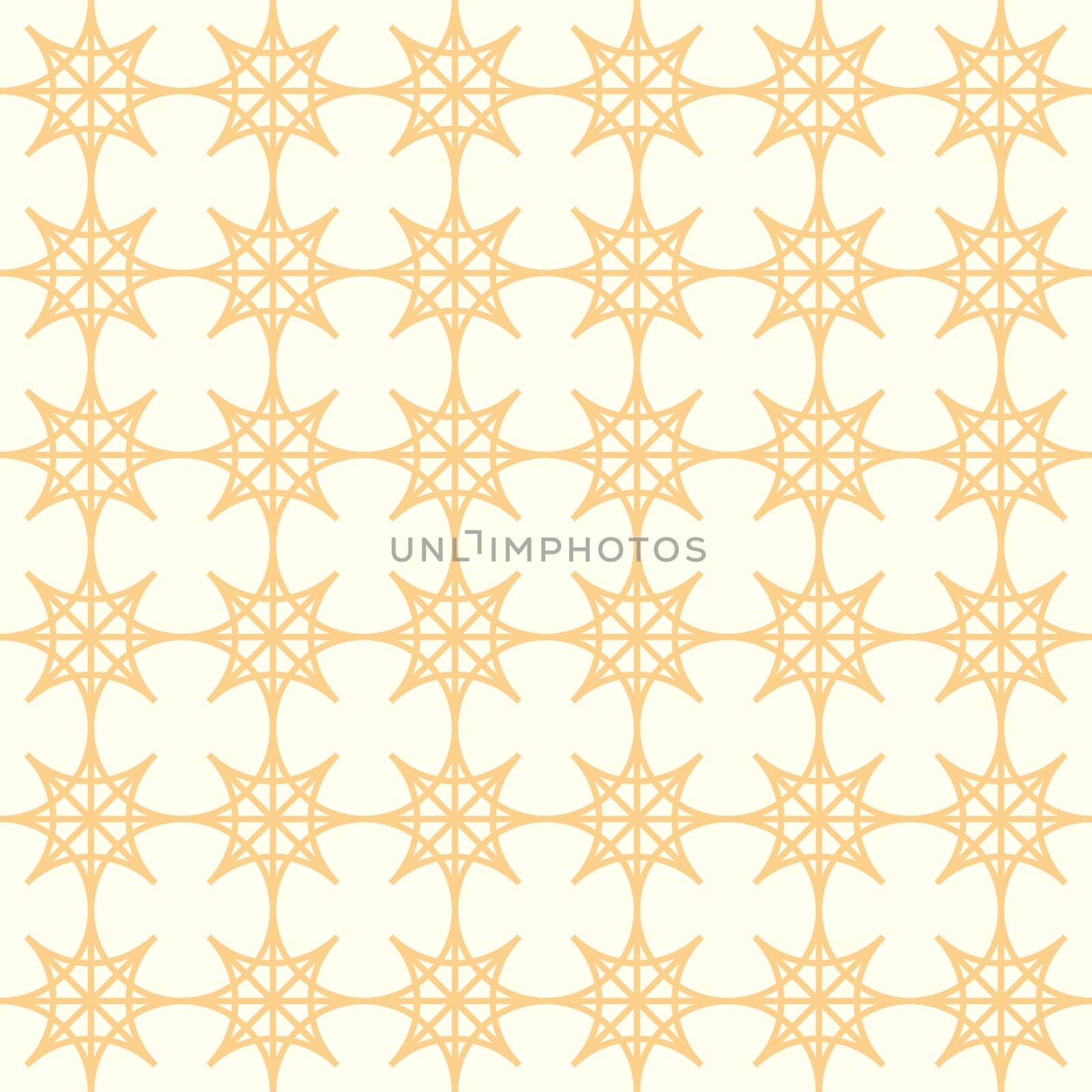 Orange four angle star seamless pattern on pastel background. Abstract star pattern in modern and vintage style for design.