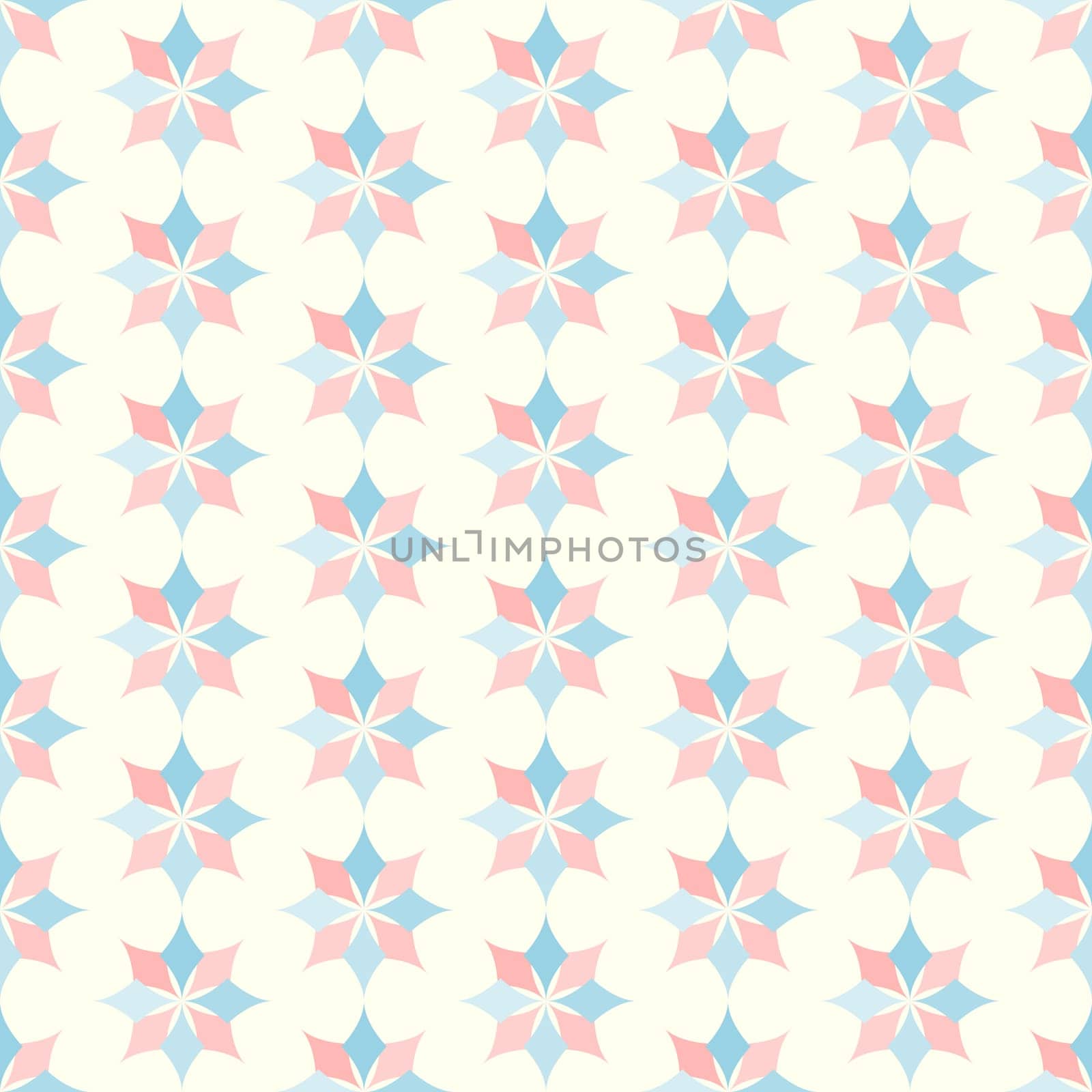 Light Pink and Blue modern classic bloom seamless pattern. Abstract blossom style for graphic and retro design.