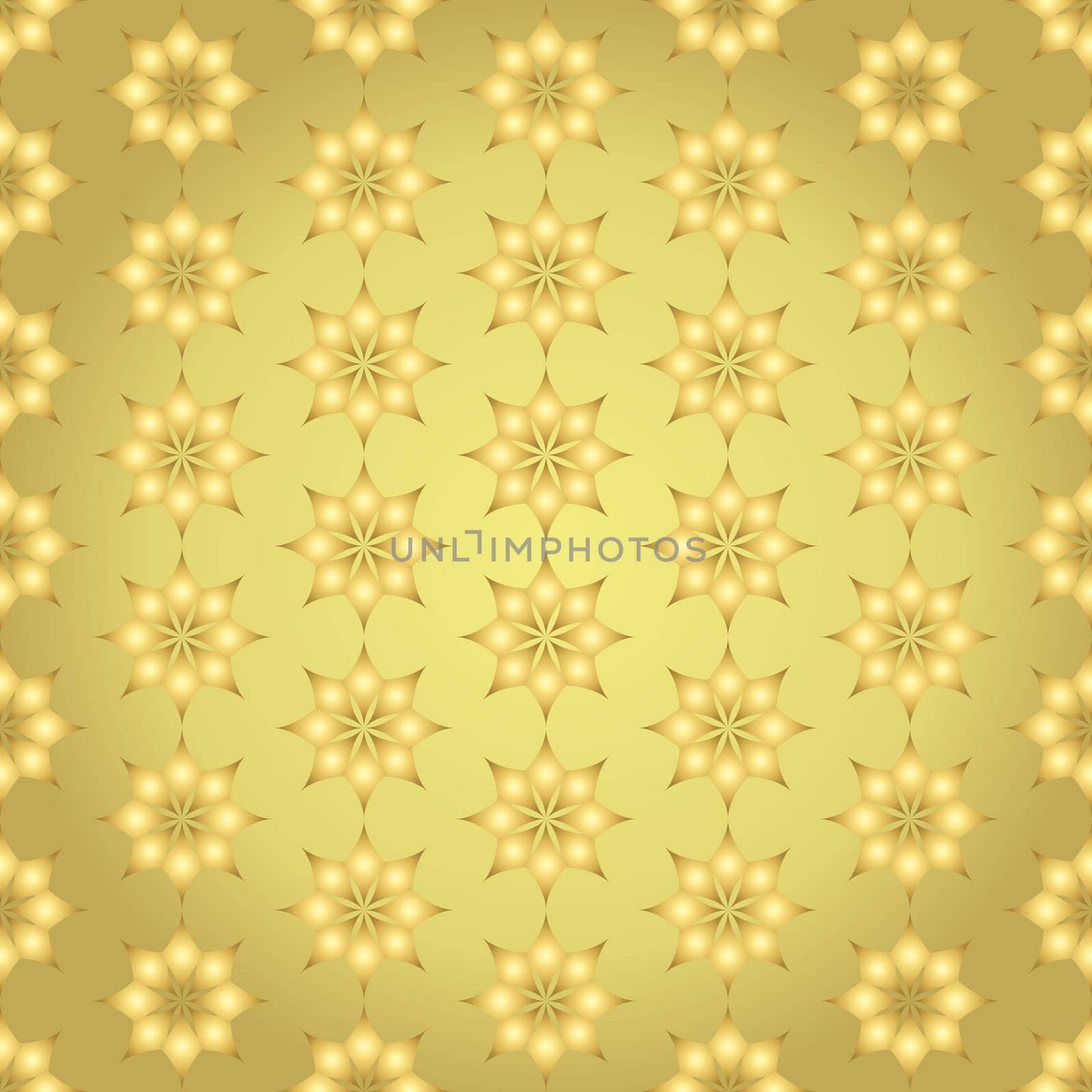 Gold modern classic bloom seamless pattern. Abstract blossom style for graphic and retro design.