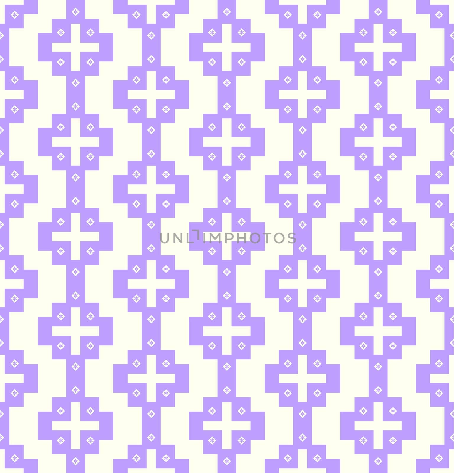 Purple plus sign and blossom pattern on pastel color. Sweet and vintage seamless pattern style for modern or graphic design