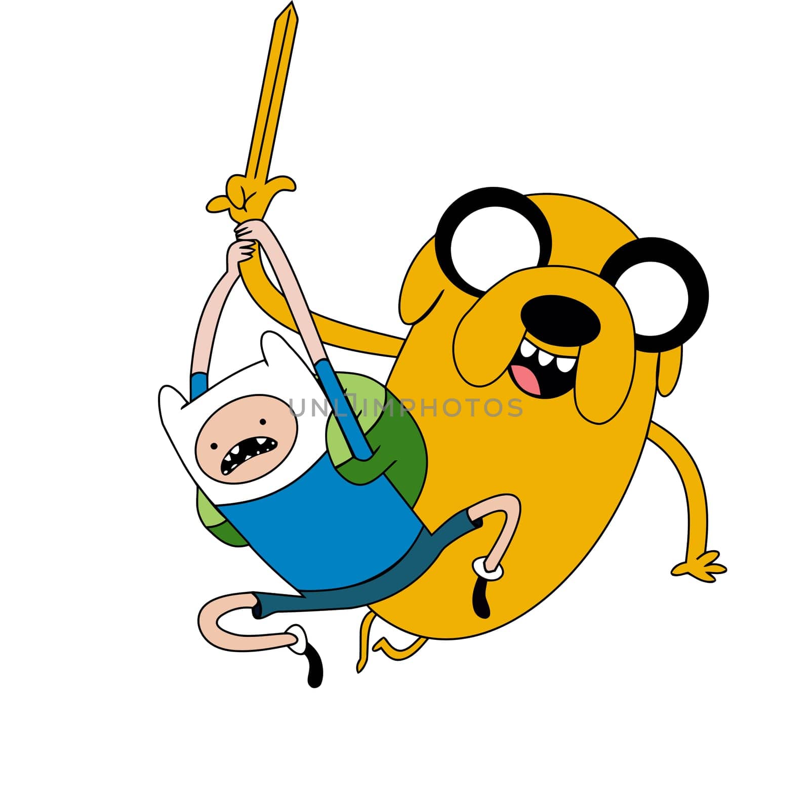 Finn the human jake the dog character adventure sword illustration