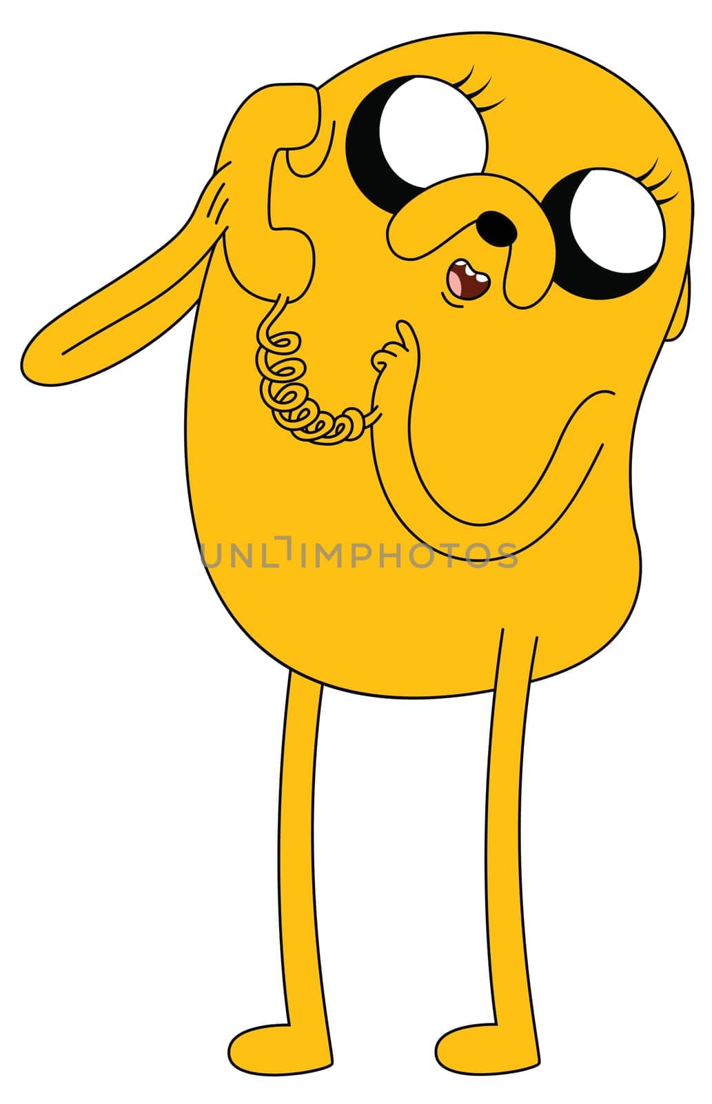 jake the dog character adventure talking telephone illustration