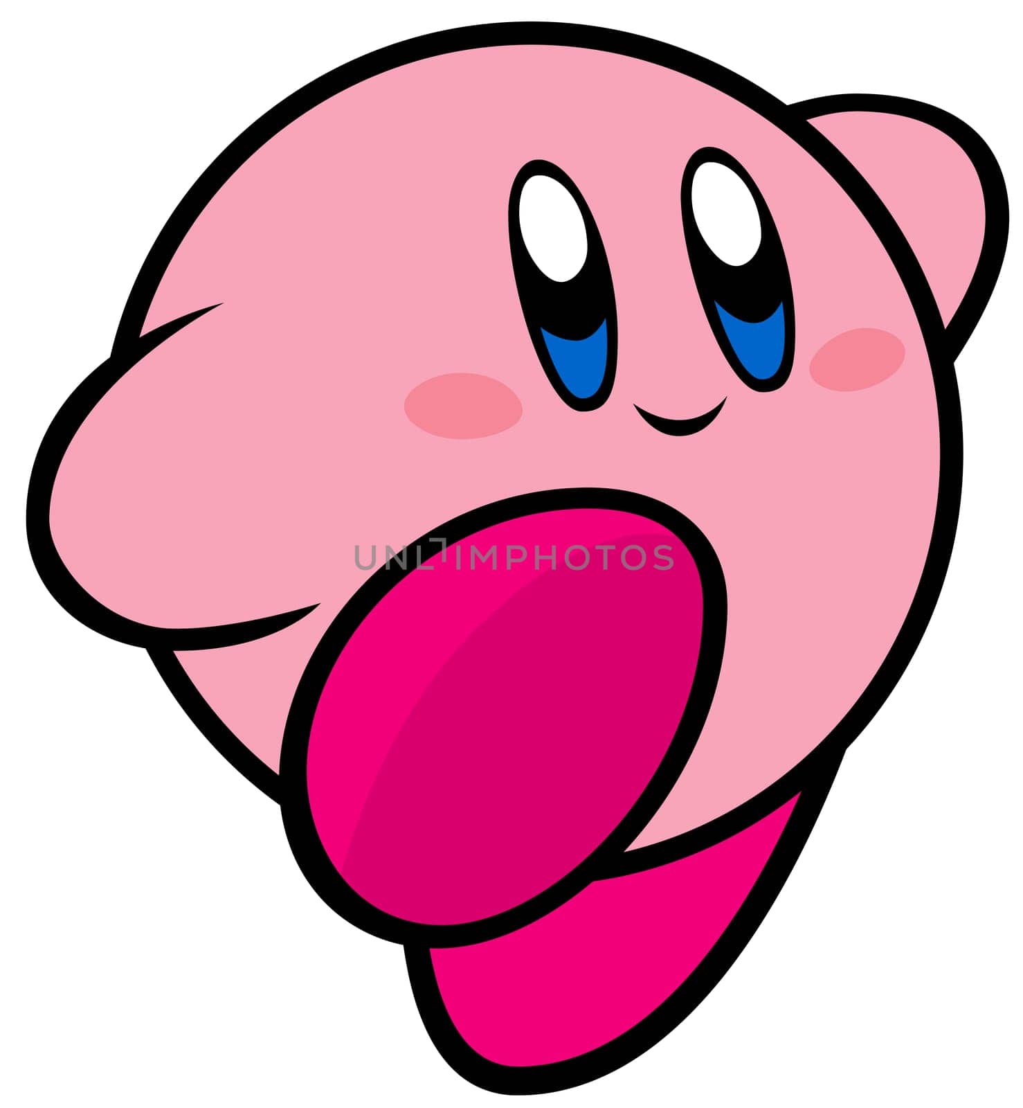 Kirby game boy character pink color illustration adventure