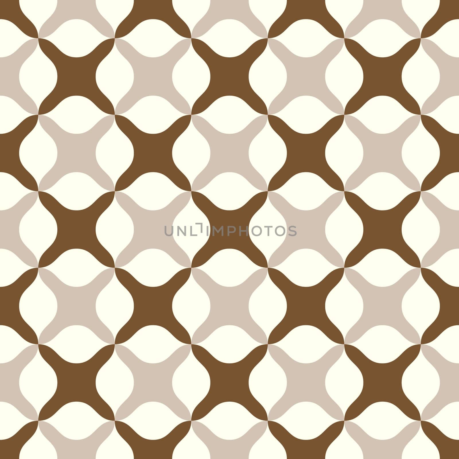 Brown abstract cross or plus sign pattern on pastel background. Sweet and modern seamless pattern style for graphic or romance design.