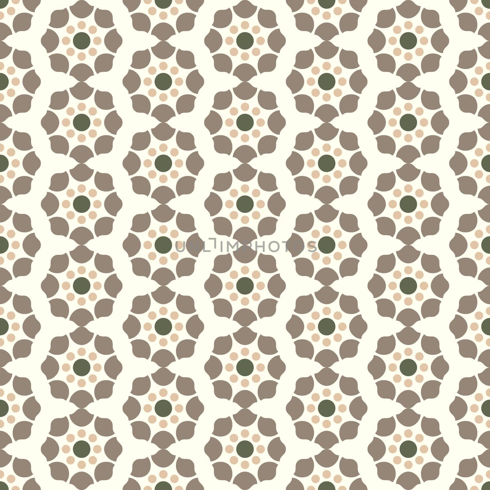 Brown modern and vintage flower pattern on pastel background. Retro blossom seamless pattern for classic or graphic design.