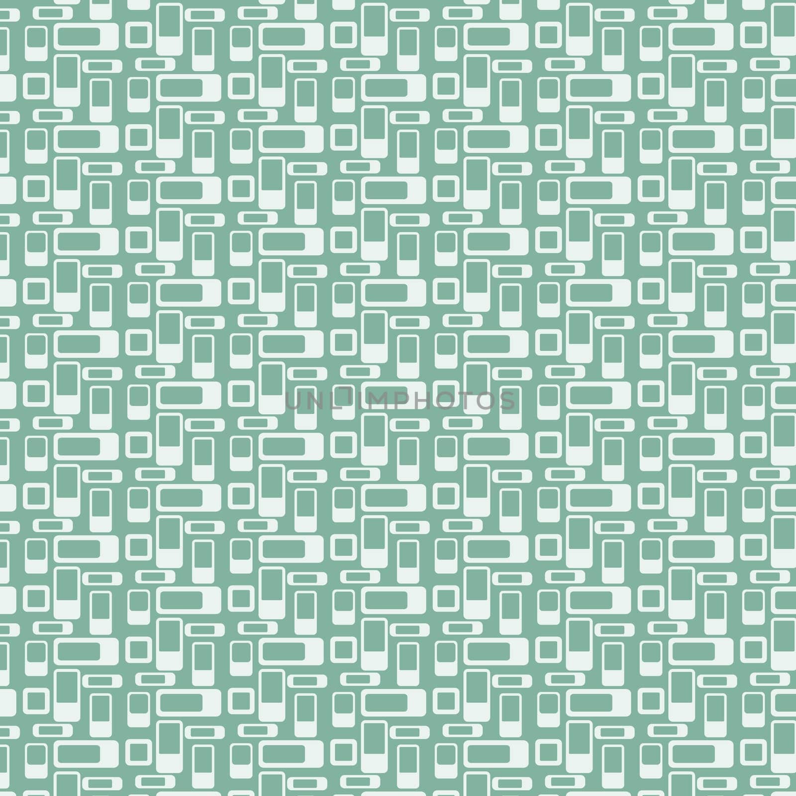 Green rounded corner rectangle pattern on pastel background. Abstract rectangle  pattern style for graphic or modern design.