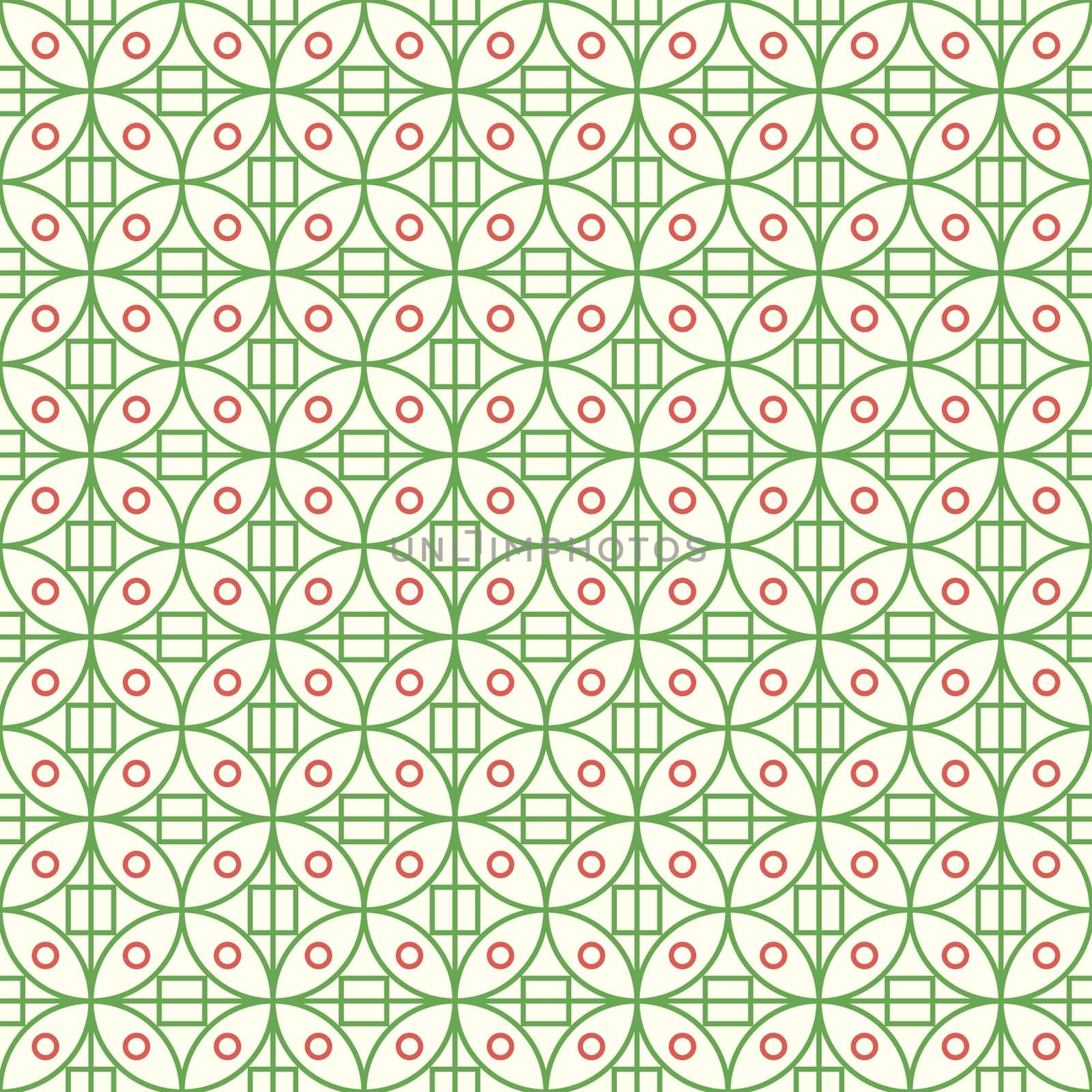 Green sweet circle and square on pastel background. Abstract seamless pattern style for modern or abstract design.