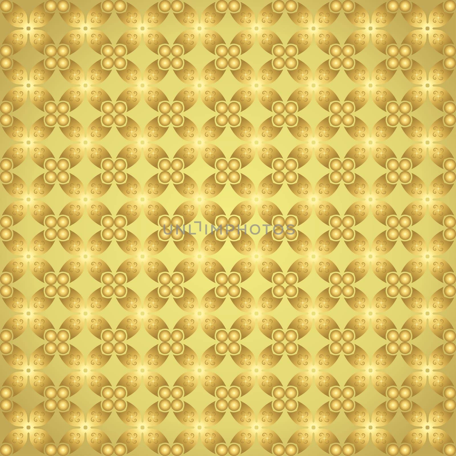 Gold sweet claw of crab and circle and spiral and triangle pattern on pastel background. Vintage and modern seamless pattern style for retro or classic design