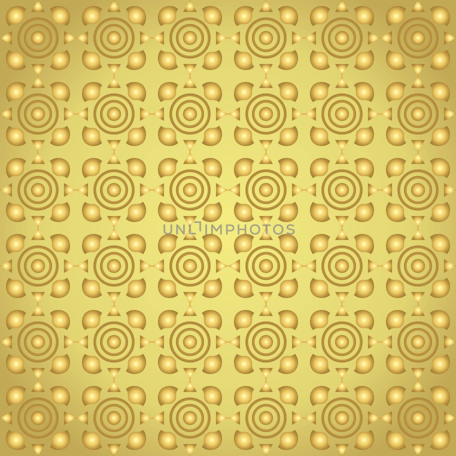 Gold sweet circle and curve cup and small triangle pattern on pastel color. Abstract and vintage seamless pattern style for cute or modern design