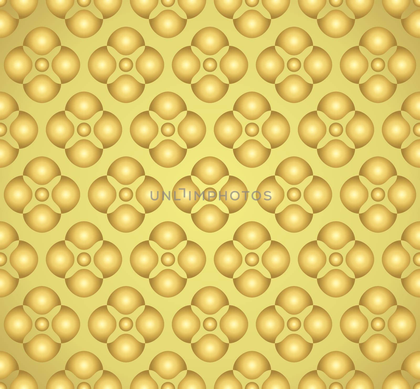 Gold Abstract blossom and small circle seamless pattern on pastel background. Vintage and sweet flower pattern for modern or graphic design.