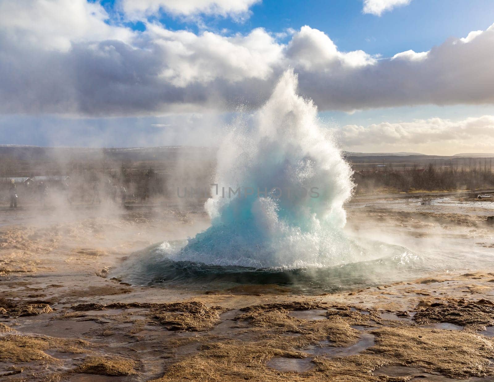 strokkur geysir hot spring Eruption in golden circle  Iceland.