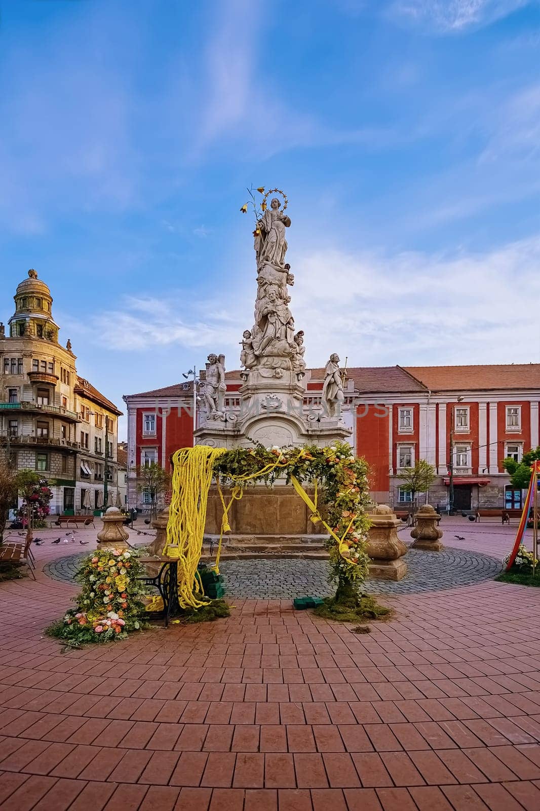 Virgin Mary & St John of Nepomuk Monument in the Liberty Square, Timisoara, Romania
