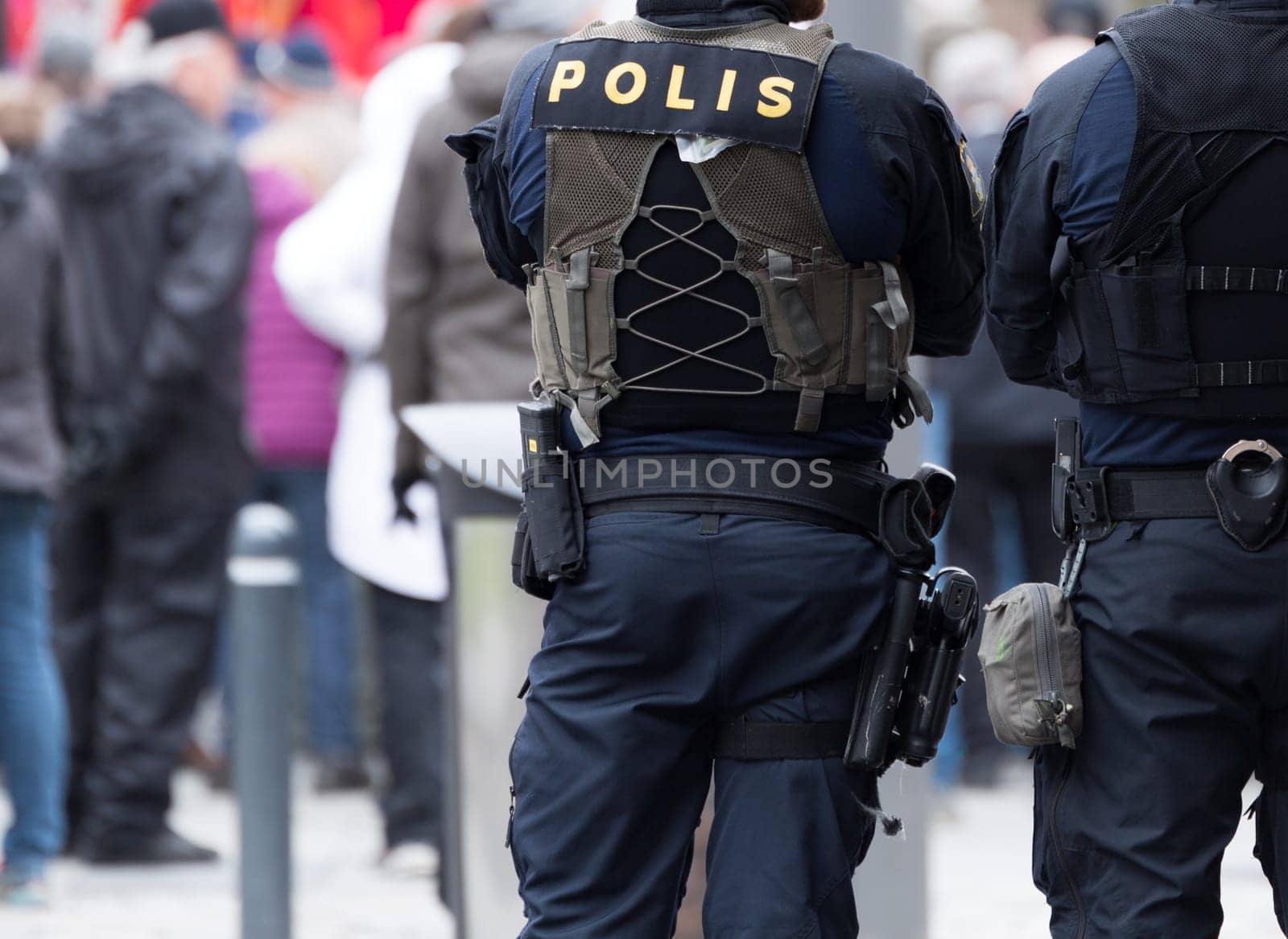 Swedish Police Officer with gun.
