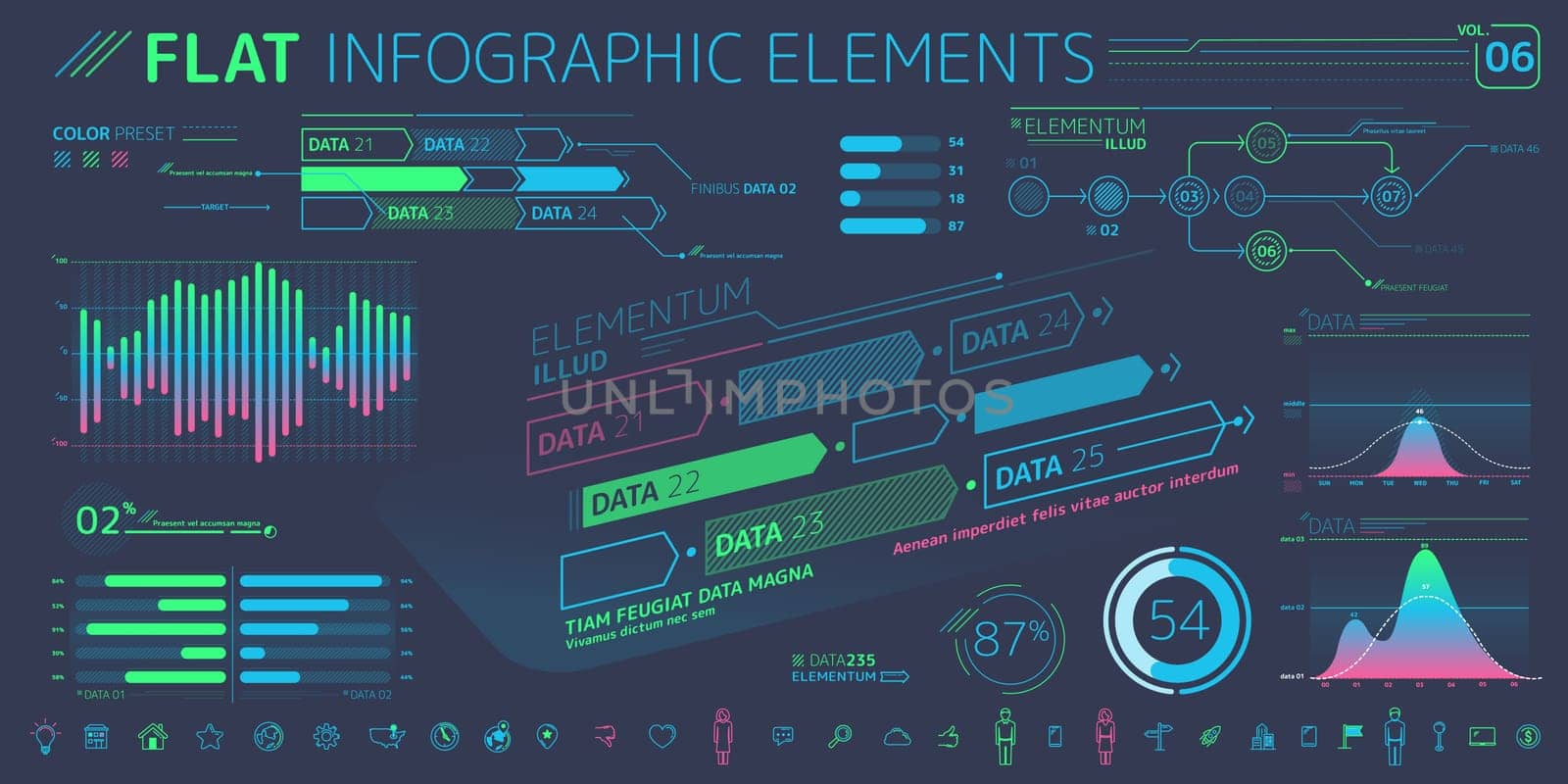 Corporate Infographic Elements is an excellent collection of vector graphs, charts and diagrams.
