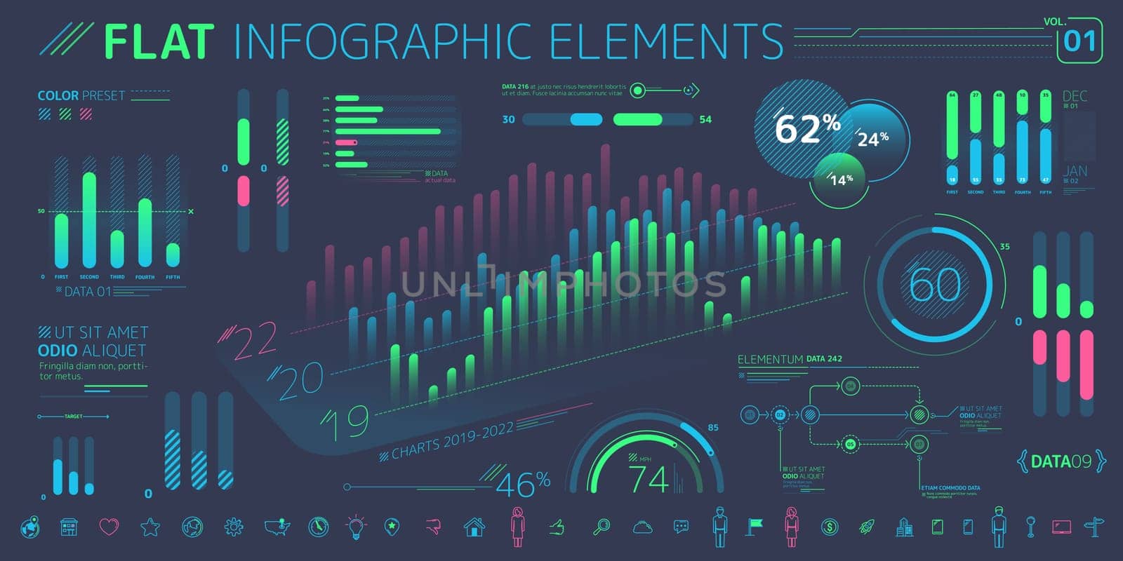 Corporate Infographic Elements is an excellent collection of vector graphs, charts and diagrams.