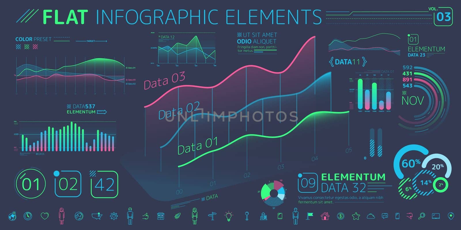 Corporate Infographic Elements is an excellent collection of vector graphs, charts and diagrams.