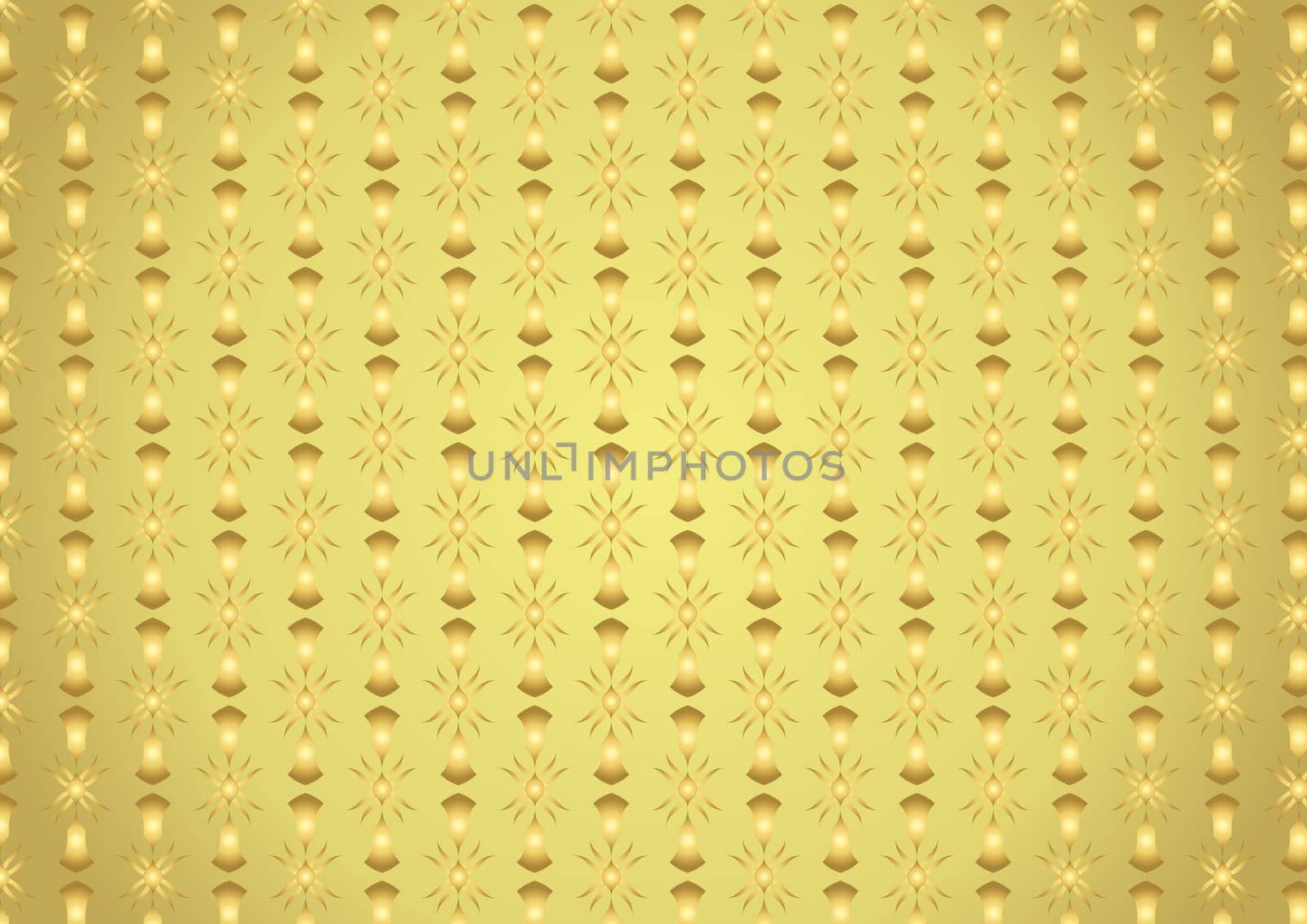 Gold Candlestick and tribal and fire shape on pastel background. Vintage and classic pattern style for retro design