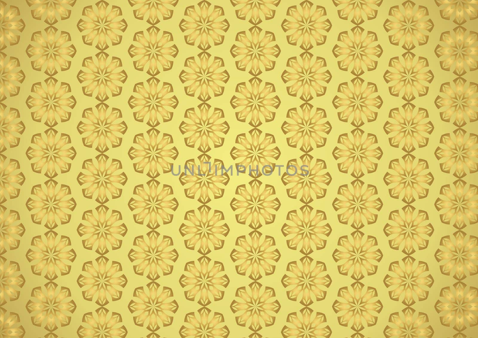 Gold Vintage or old blossom and leaves pattern on pastel background. Classic bloom pattern style for design