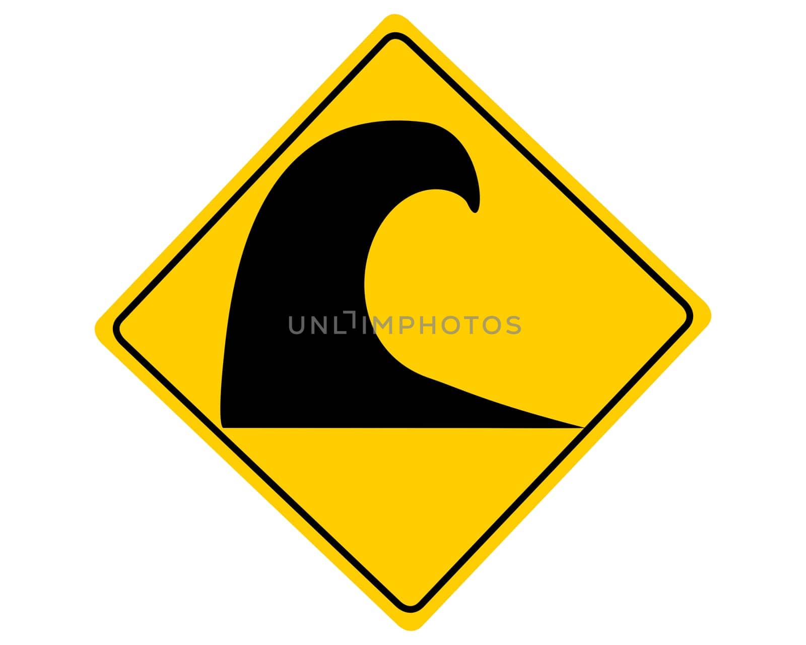 Verkehrsschild Achtung Tsunami