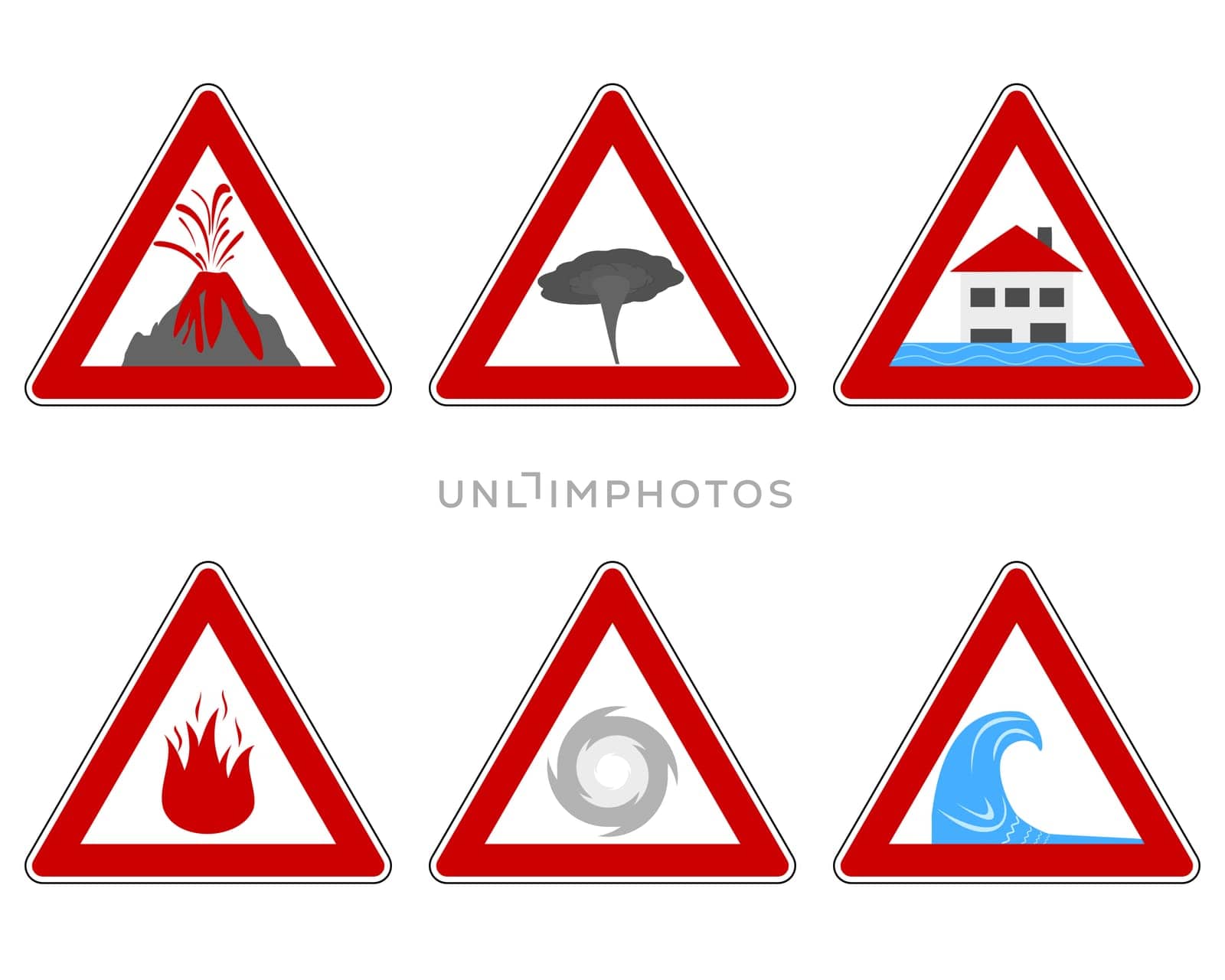 Verkehrsschilder Naturkatastrophen