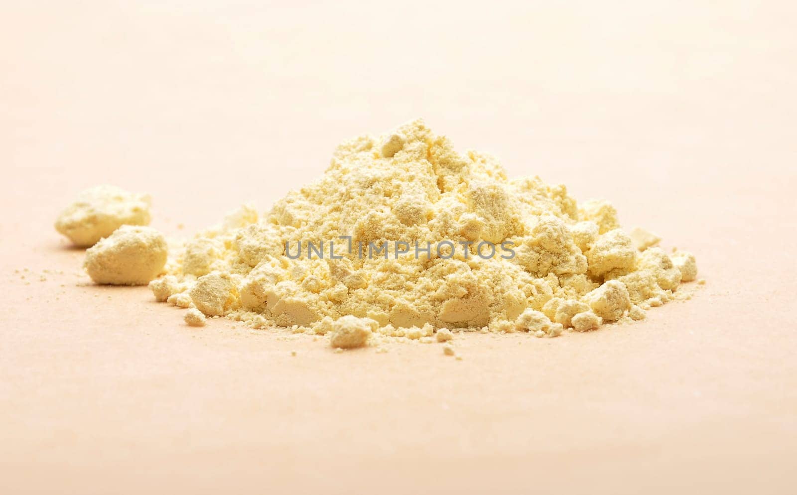 Lupin flour on brown background