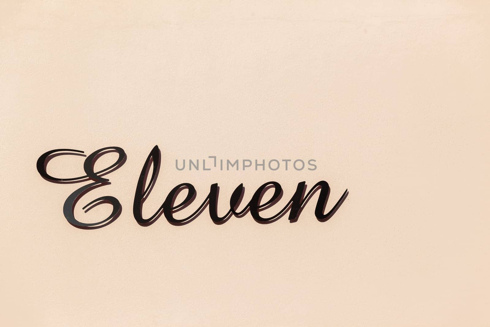 Number Eleven sign metal plate decor black and white.