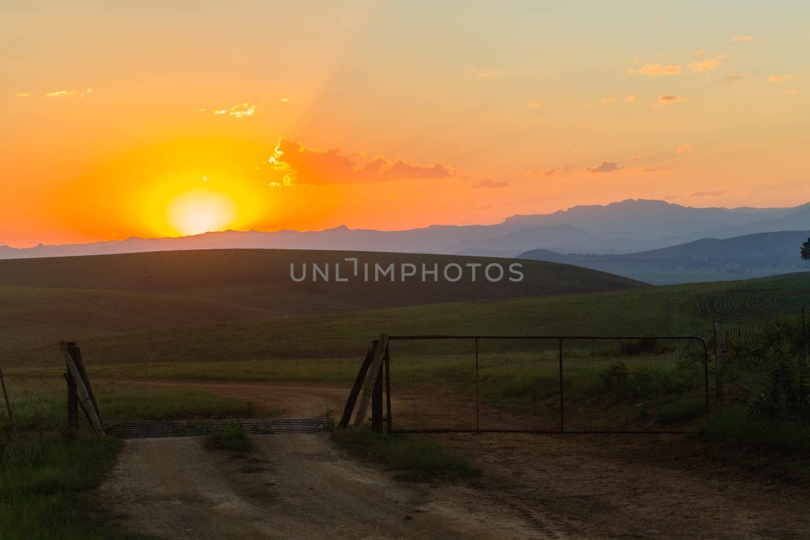 Mountains Farmlands Sunset summer scenic landscape contrasts