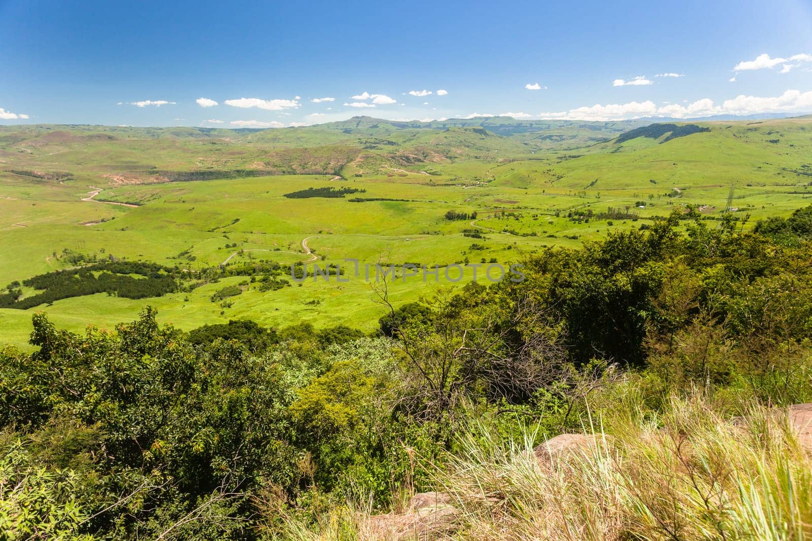 Mountains rock cliffs hills valley summer scenic rural landscape.