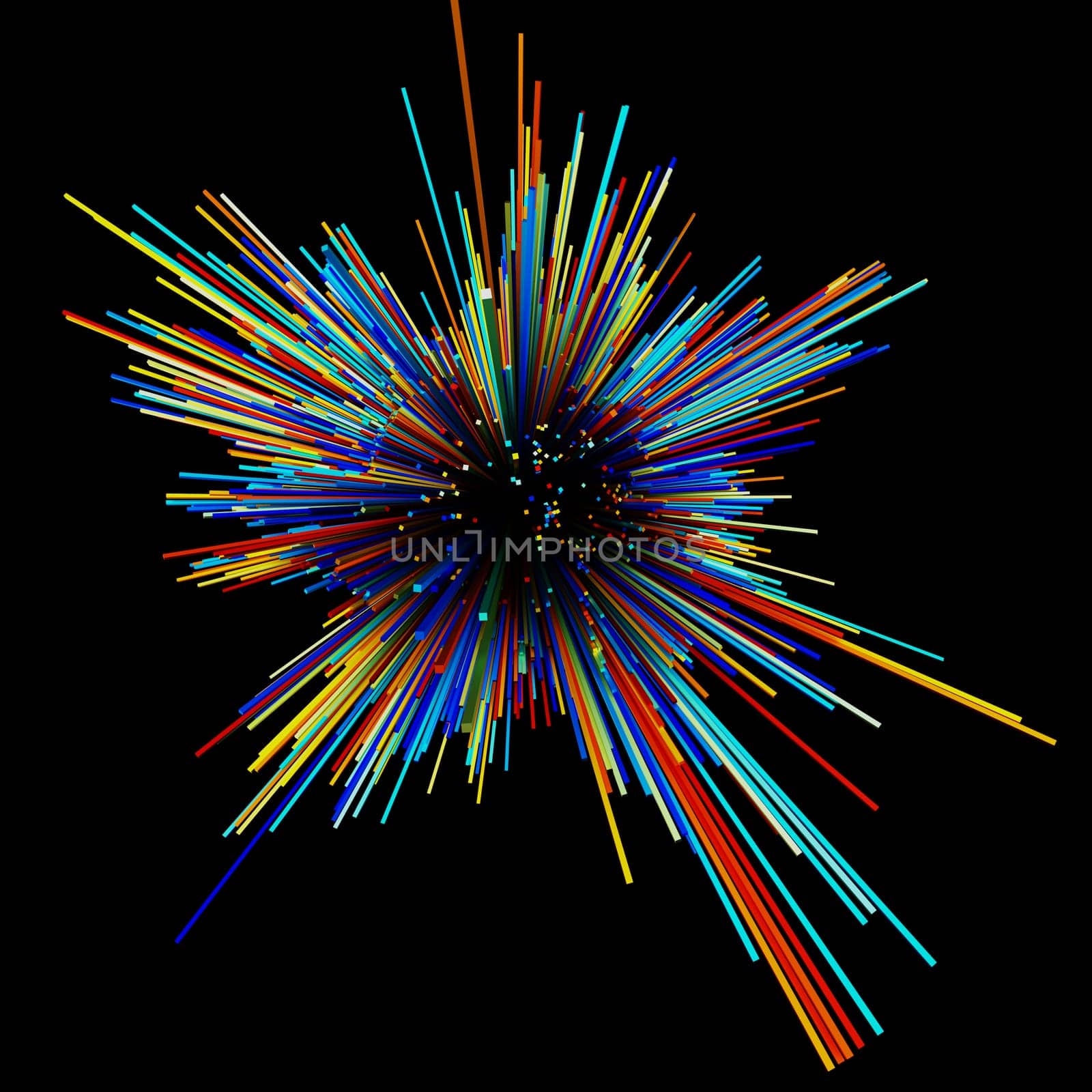 Abstract big data background wallpaper design. Motion pattern texture with shine colorful lines and cubes. Modern light shiny backdrop. 3D render