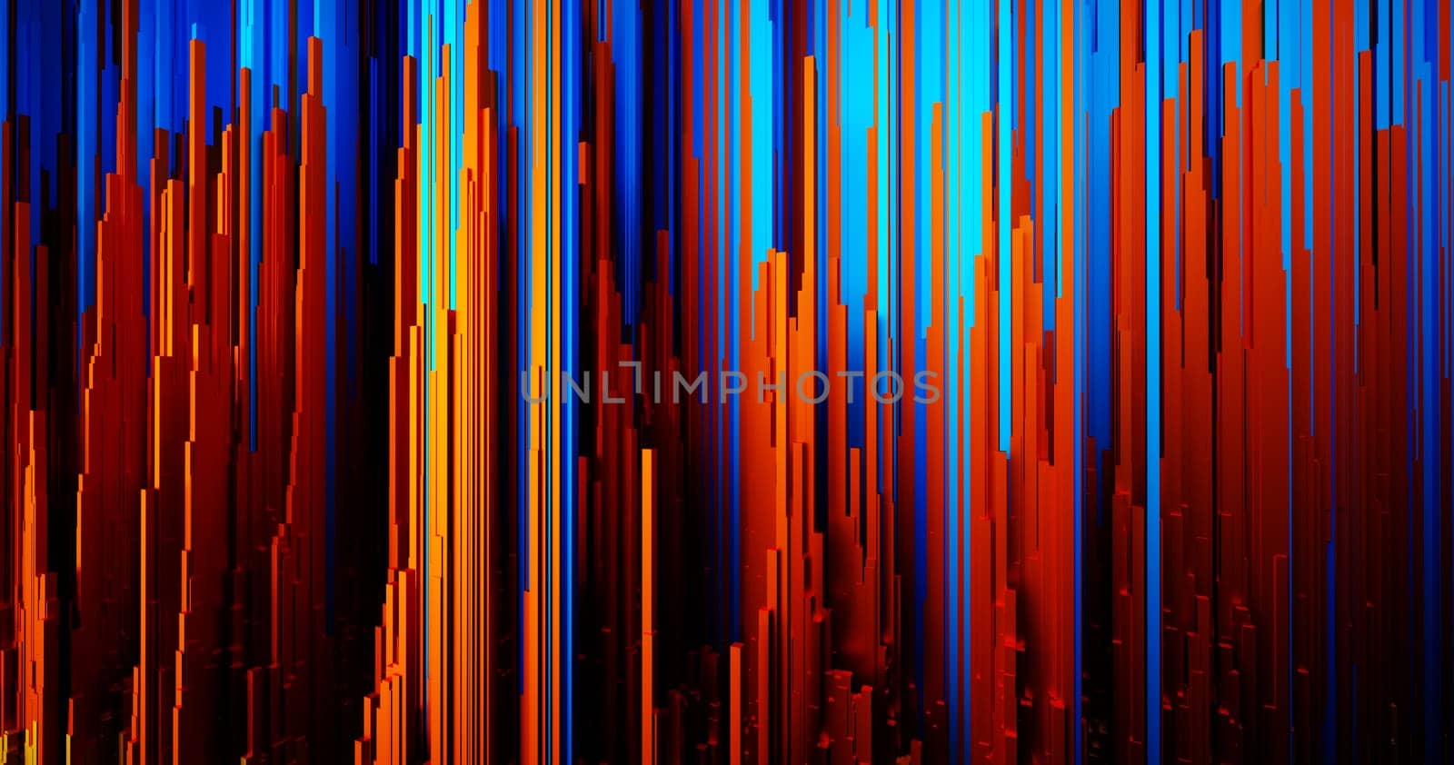 Abstract big data background wallpaper design. Motion pattern texture with shine colorful lines and cubes. Modern light shiny backdrop. 3D render