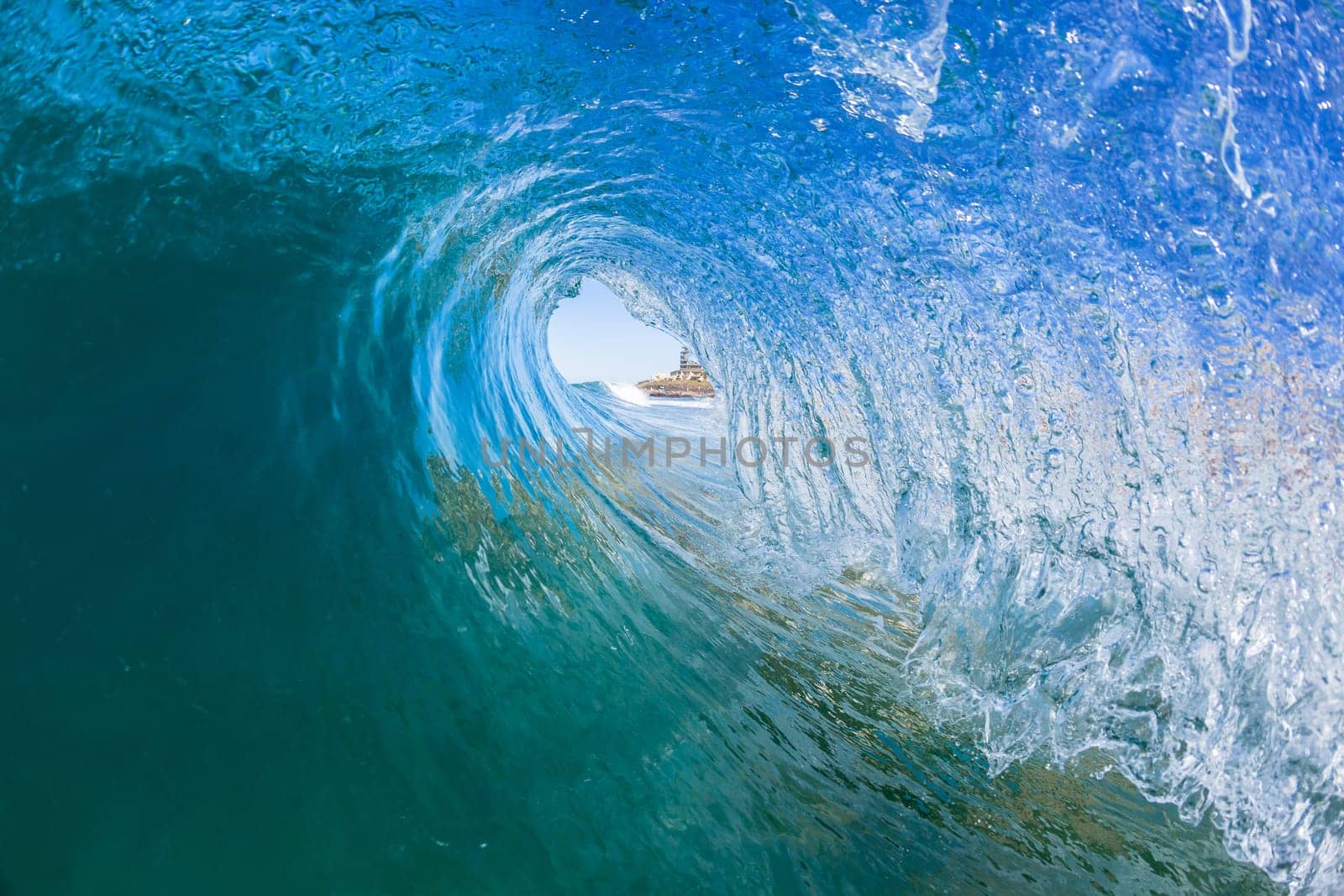 Wave inside out hollow crashing blue water swimming water photo