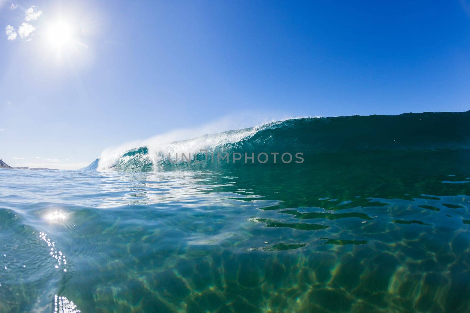 Wave inside out hollow crashing blue water swimming water photo