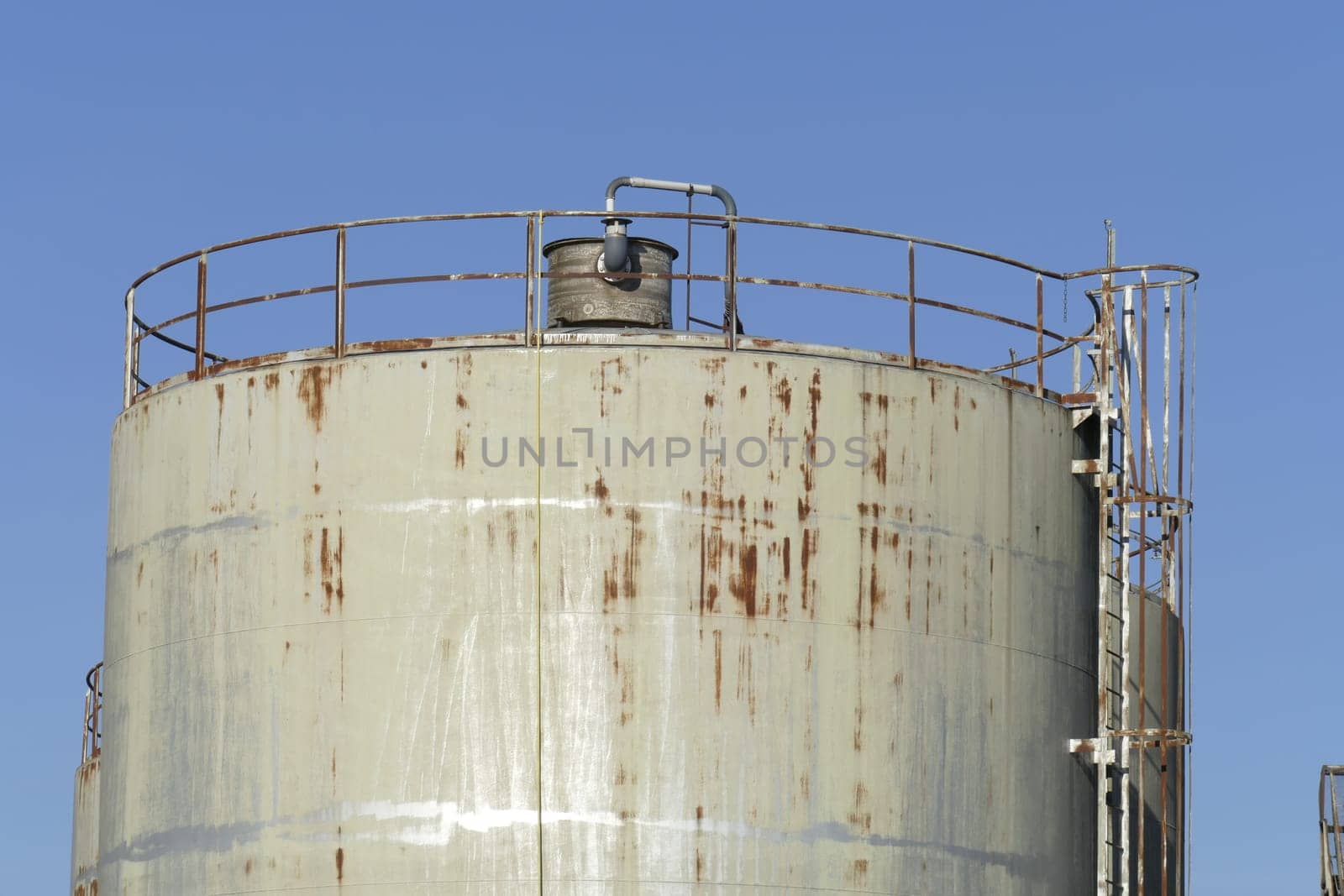 Old oil tank, industrial port, Bremen, Germany