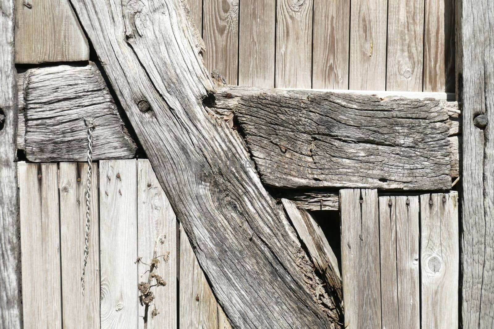 Gray timber beam at a wooden door, Bremen, Germany, Europe