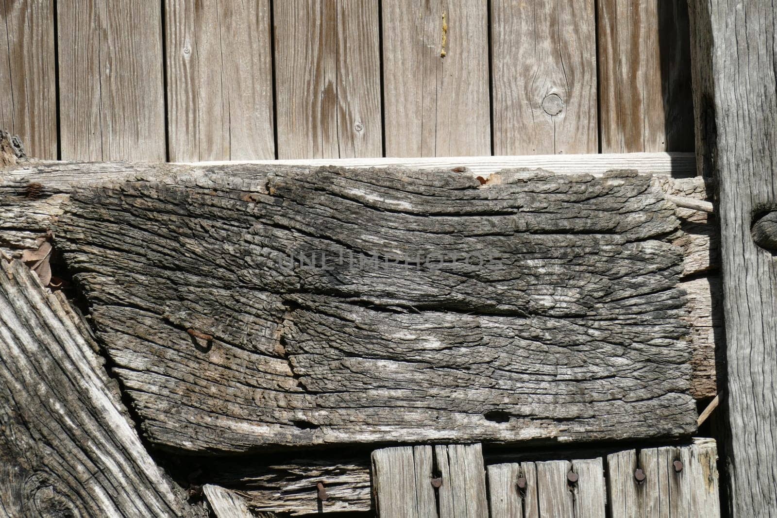 Gray timber beam at a wooden door, Bremen, Germany, Europe