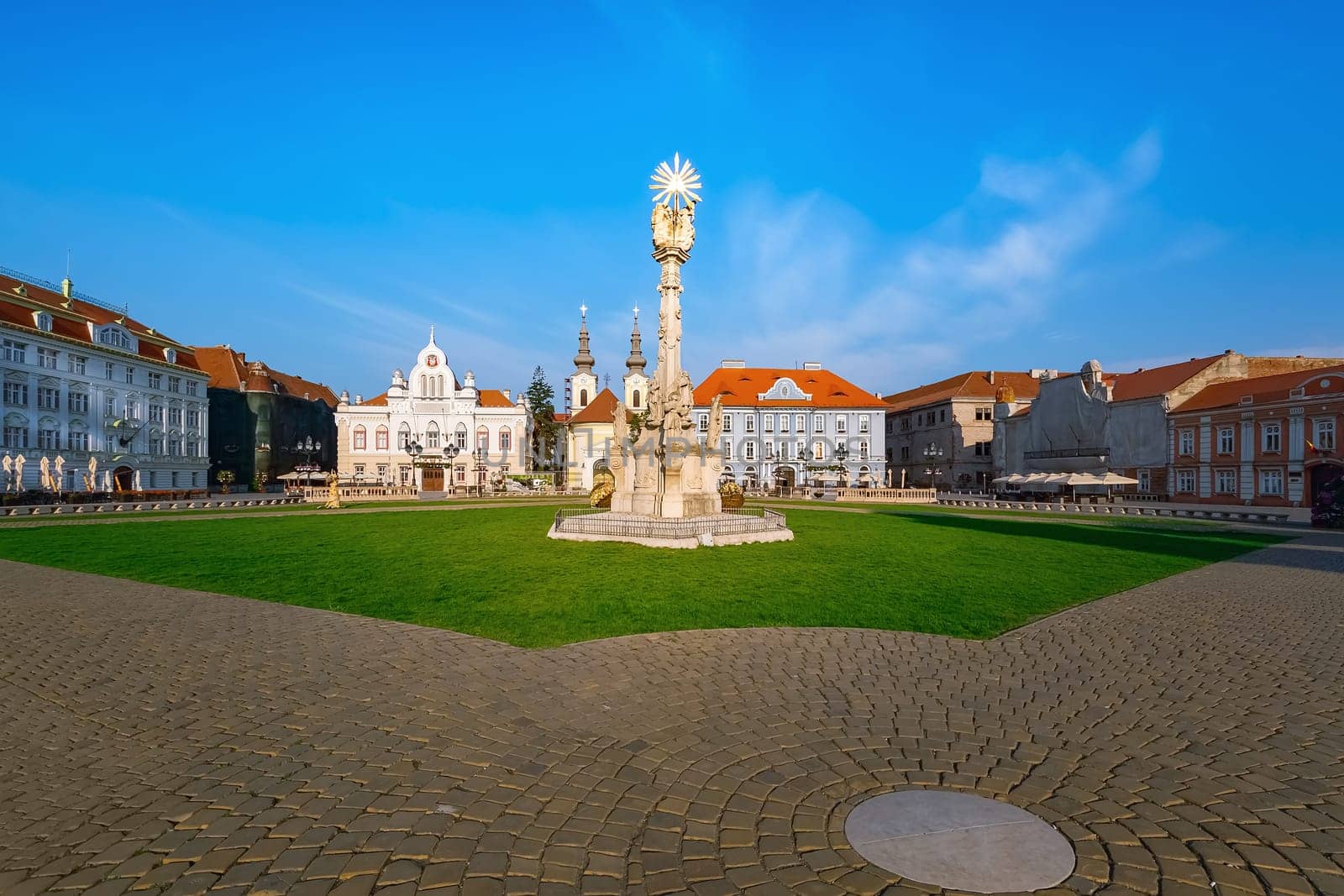 Statue of the Holy Trinity on Union Square (Piata Unirii) in Timisoara, Romania