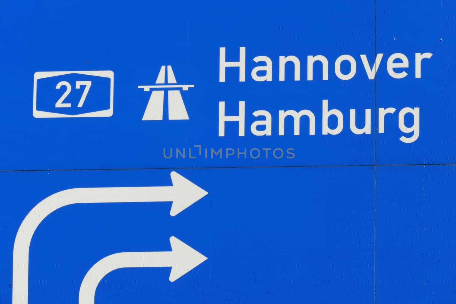 Signpost to the highway, Hamburg, Hannover