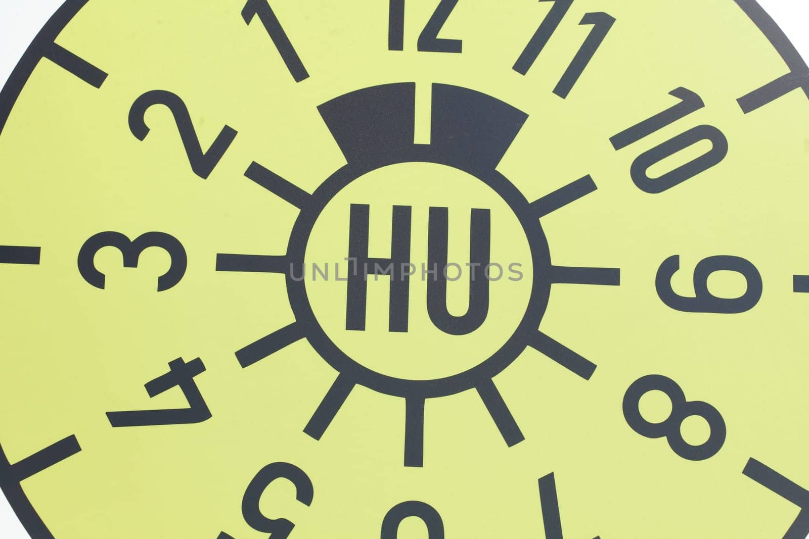 Greenish yellow TÜV sticker