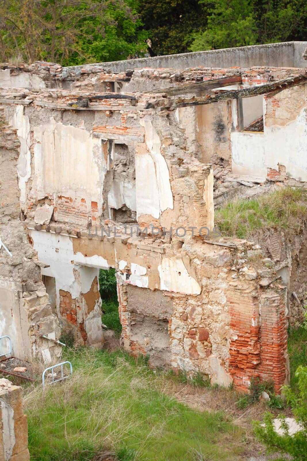 Remains of walls and debris of a demolished house, Salamanca, Castile and León, Spain