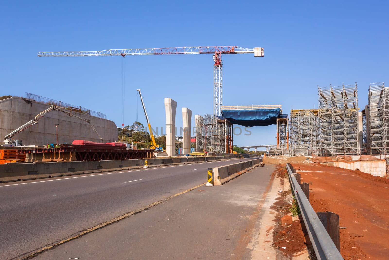 Industrial construction new road highway junction inter change projects  heavy earthworks.