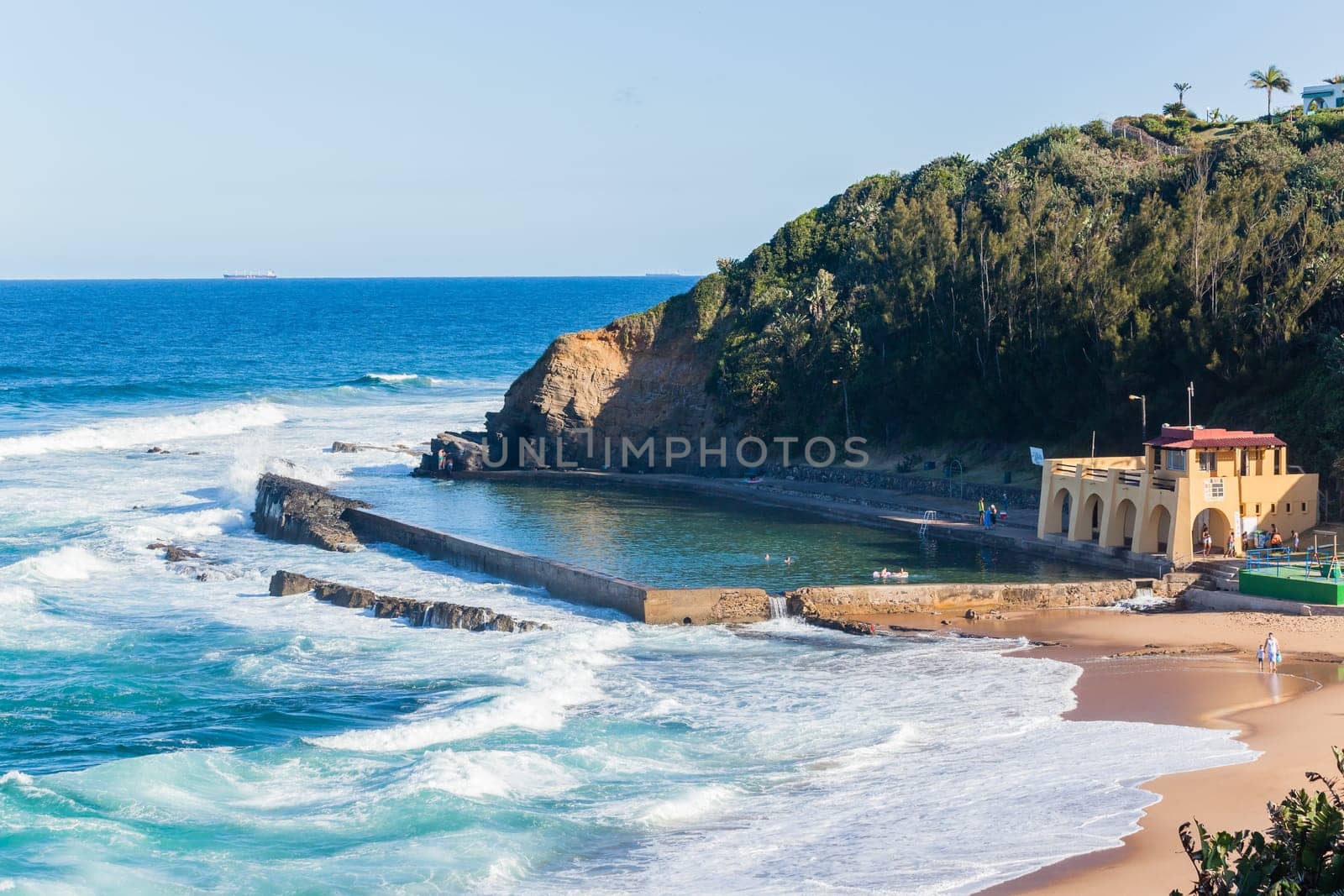 Thompsons Bay beach ocean tidal swimming pool coastline summer holiday landscape.