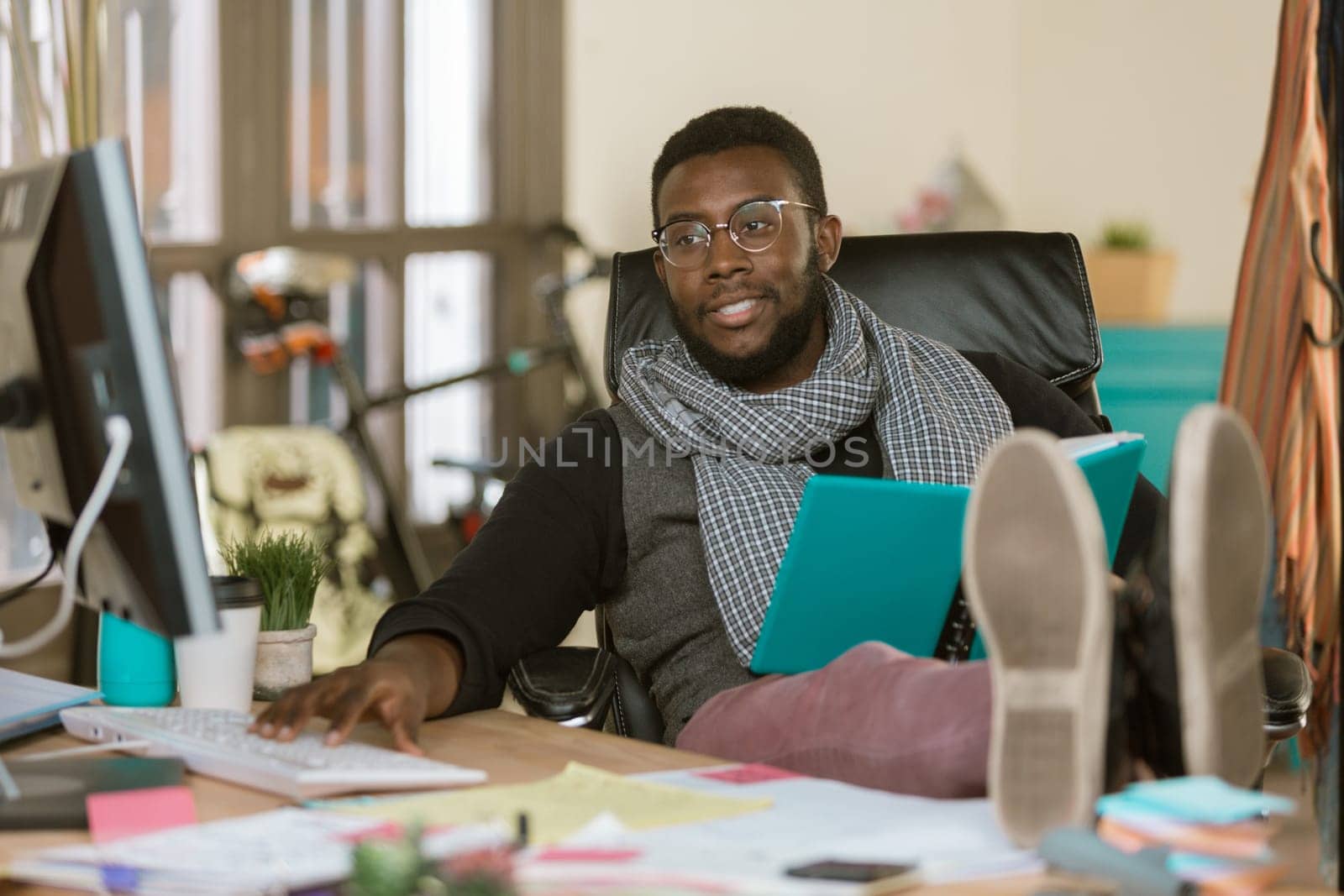 Professional man working in a relaxed creative office
