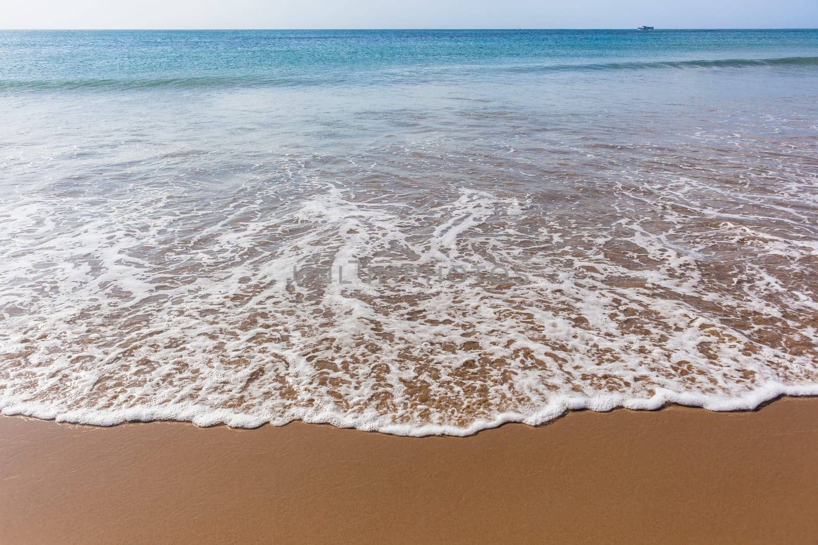 Beach sands wave water wash ocean horizon landscape