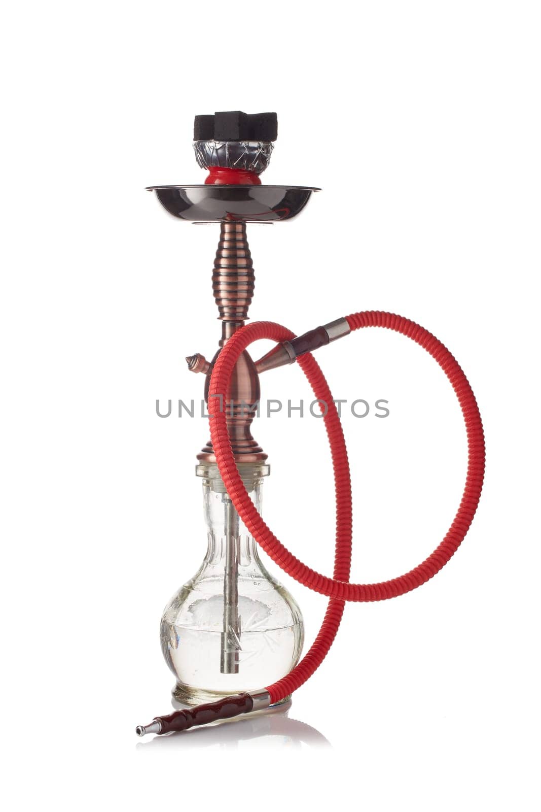 Turkish hookah (shisha) isolated on a white background.