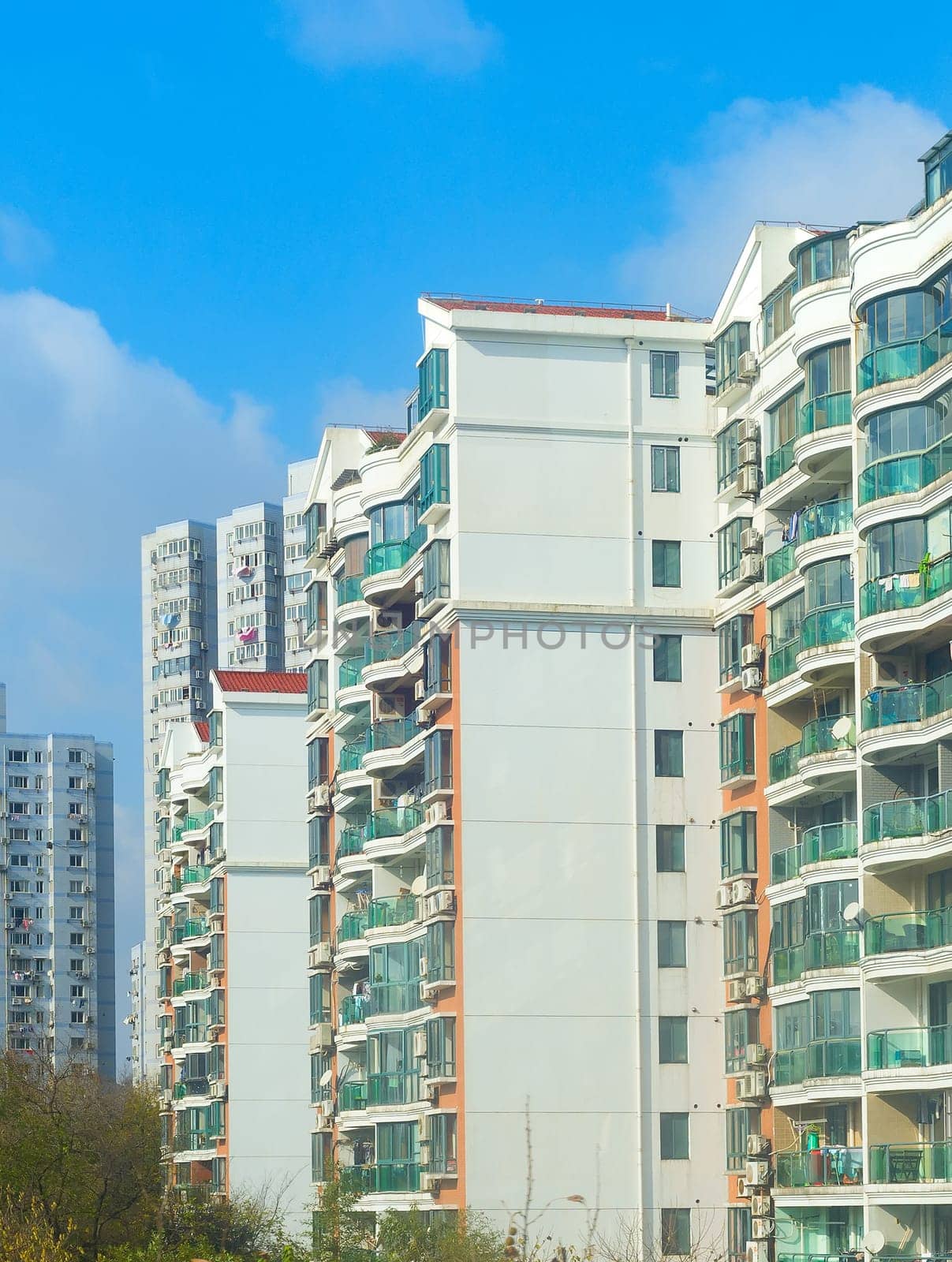 Typical Shanghai residential condominium building. China