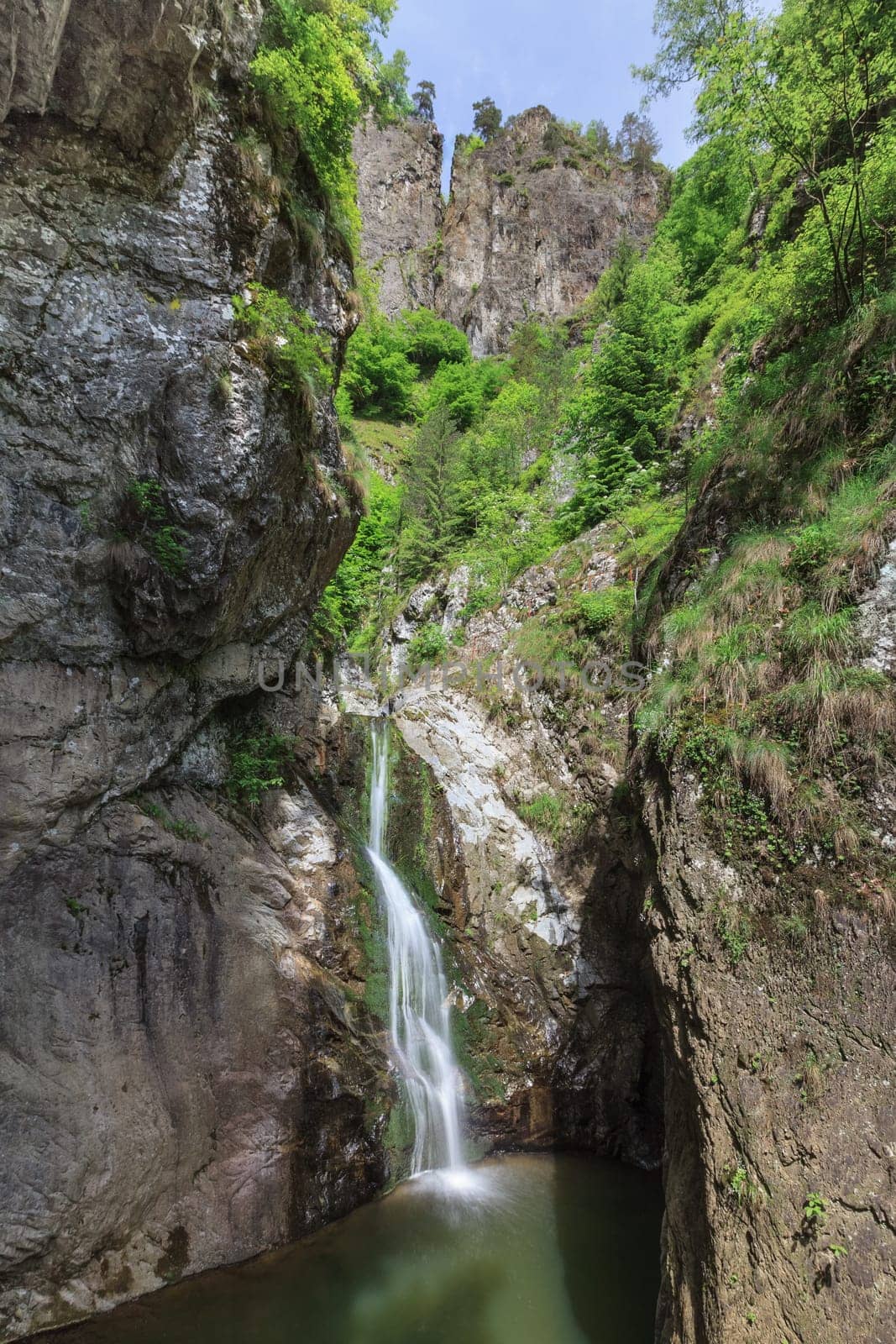 landscape with Valea lui Stan canyon and river in Romania