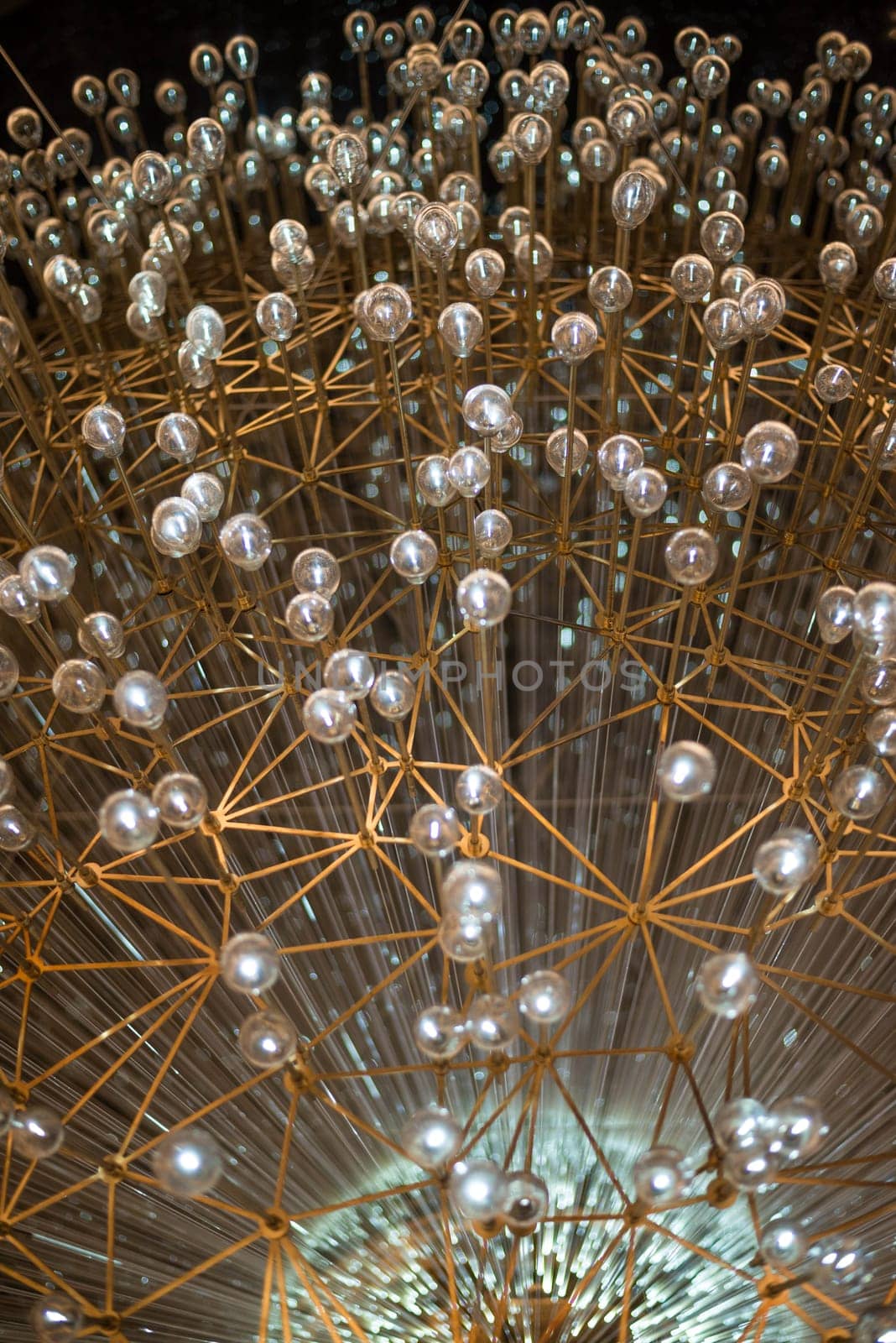 Lights of an abstract, modern lamp