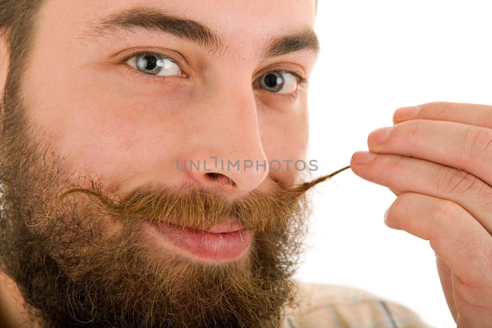 studio picture of a young man,close up, isolated