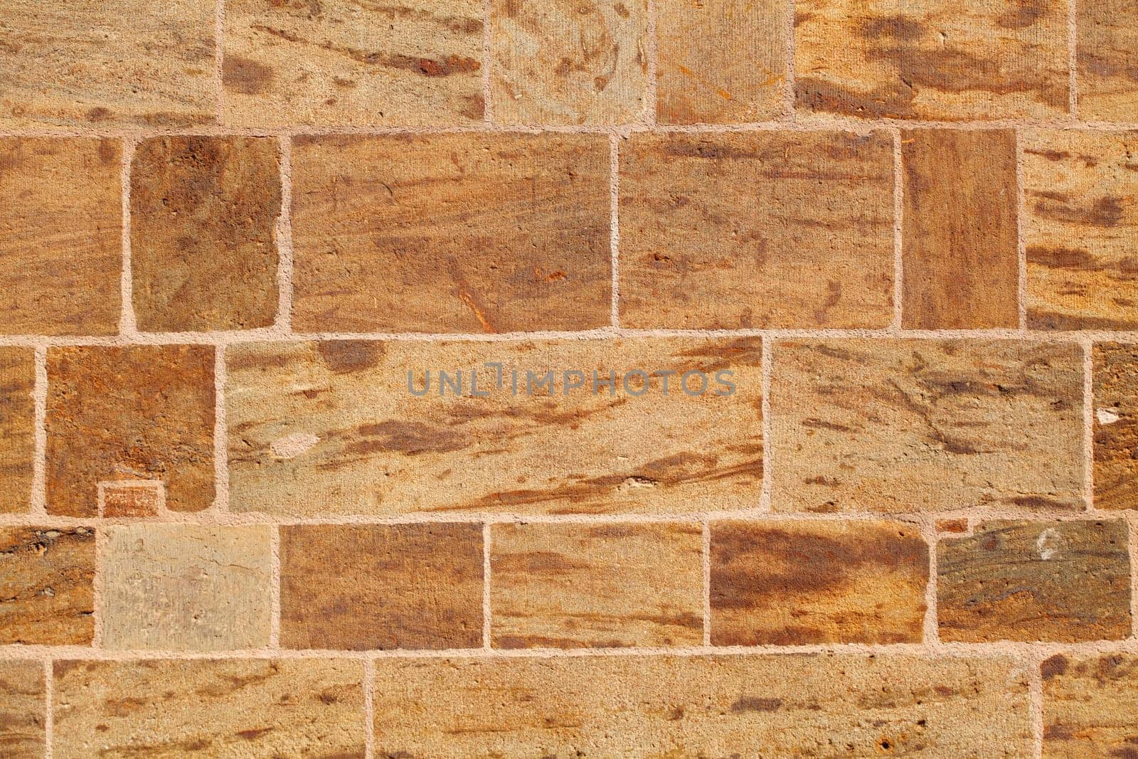 Brown sandstone wall, sandstone cube, background, Germany